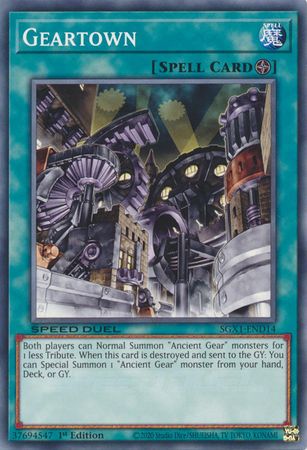 Geartown - SGX1-END14 - Common 1st Edition Speed Duel GX Duel Academy Box Singles (espanol)