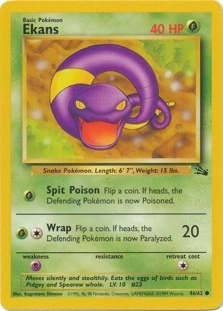 Ekans - 46/62 - Common Unlimited Fossil Unlimited Singles