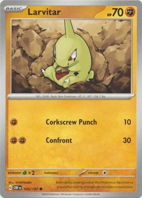 Larvitar - 105/197 - Common Scarlet &amp; Violet: Obsidian Flames Singles