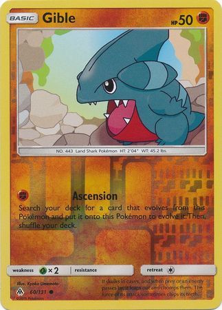 Gible - 60/131 - Common Reverse Holo Sun &amp; Moon: Forbidden Light Reverse Holo Singles
