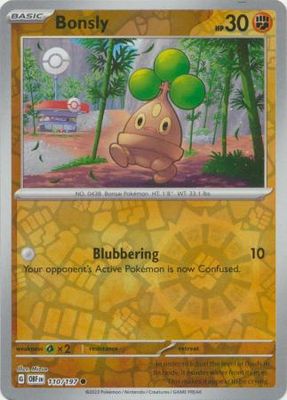 Bonsly - 110/197 - Common Reverse Holo Scarlet &amp; Violet: Obsidian Flames Reverse Holo Singles (Español)