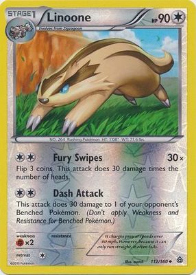 Linoone - 112/160 - Uncommon - Reverse Holo XY: Primal Clash Reverse Holo Singles
