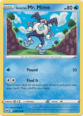 Galarian Mr. Mime - 030/159 - Common Crown Zenith Singles
