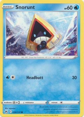 Snorunt - 034/159 - Common Crown Zenith Singles