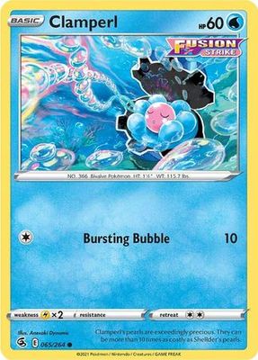 Clamperl - 065/264 - Common Sword &amp; Shield: Fusion Strike Singles