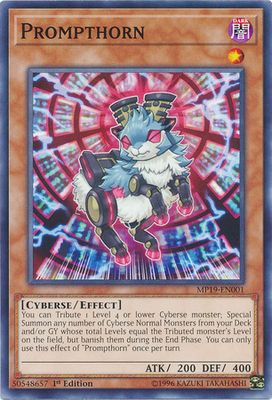 Prompthorn - MP19-EN001 - Common 1st Edition Yu-Gi-Oh! 2019 Mega-Tins: Gold Sarcophagus Tin Mega Pack Singles