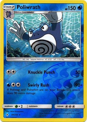 Poliwrath - 39/214 - Rare Reverse Holo Sun &amp; Moon: Unbroken Bonds Reverse Holo Singles