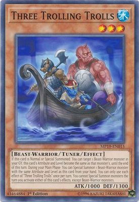 Three Trolling Trolls - MP19-EN015 - Common 1st Edition Yu-Gi-Oh! 2019 Mega-Tins: Gold Sarcophagus Tin Mega Pack Singles