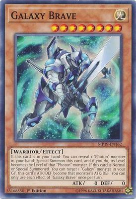 Galaxy Brave - MP19-EN162 - Common 1st Edition Yu-Gi-Oh! 2019 Mega-Tins: Gold Sarcophagus Tin Mega Pack Singles (espanol)