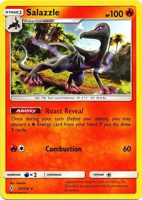 Salazzle - 31/214 - Rare Sun &amp; Moon: Unbroken Bonds Singles