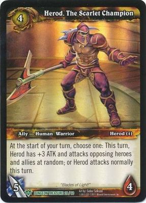 Herod, The Scarlet Champion - Dungeon Treasure 28/60 - Uncommon WoW: Dungeon Deck Treasure Pack Singles