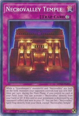 Necrovalley Temple - MP19-EN205 - Common 1st Edition Yu-Gi-Oh! 2019 Mega-Tins: Gold Sarcophagus Tin Mega Pack Singles