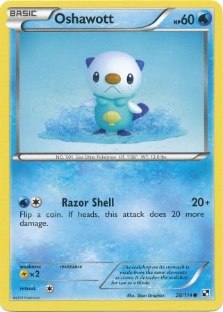Oshawott - 28/114 - Common Black &amp; White 1: (Base Set) Singles