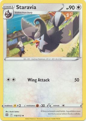 Staravia - 118/172 - Uncommon Sword &amp; Shield: Brilliant Stars Singles