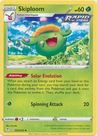Skiploom - 003/203 - Uncommon Sword &amp; Shield: Evolving Skies Singles
