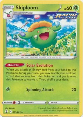 Skiploom - 003/203 - Uncommon Sword &amp; Shield: Evolving Skies Singles