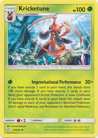 Kricketune - 14/236 - Uncommon Sun &amp; Moon: Cosmic Eclipse Singles
