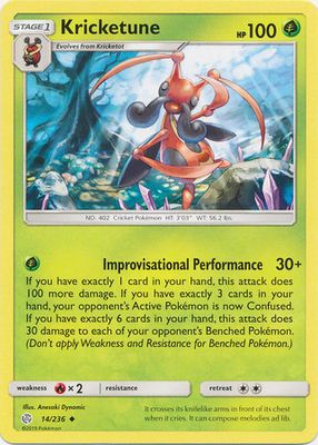 Kricketune - 14/236 - Uncommon Sun &amp; Moon: Cosmic Eclipse Singles