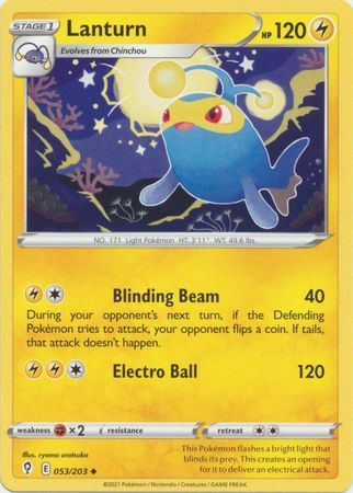 Lanturn - 053/203 - Uncommon Sword &amp; Shield: Evolving Skies Singles