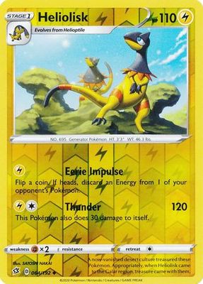 Heliolisk - 064/192 - Uncommon Reverse Holo Sword &amp; Shield: Rebel Clash Reverse Holo Singles