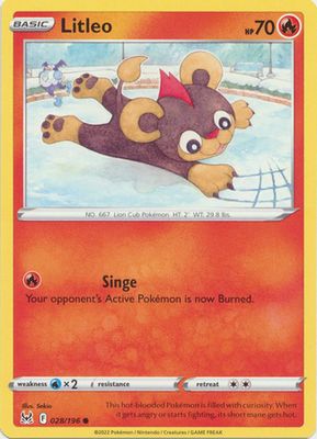 Litleo - 028/196 - Common Sword &amp; Shield: Lost Origin Singles