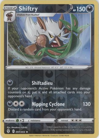 Shiftry - 097/203 - Rare Reverse Holo Sword &amp; Shield: Evolving Skies Reverse Holo Singles
