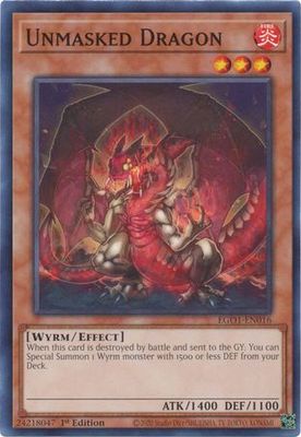 Unmasked Dragon - EGO1-EN016 - Common 1st Edition Egyptian God Deck: Obelisk the Tormentor 1st Edition Singles
