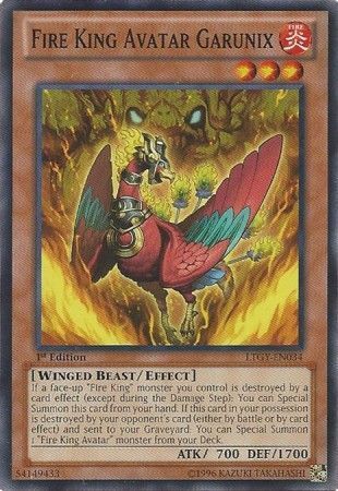 Fire King Avatar Garunix - LTGY-EN034 - Common 1st Edition Lord of the Tachyon Galaxy 1st Edition Singles