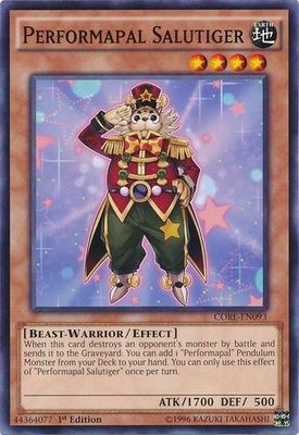 Performapal Salutiger - CORE-EN093 - Common 1st Edition Clash of Rebellions 1st Edition Singles