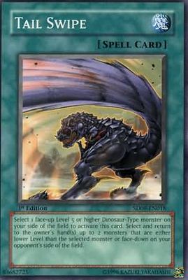 Tail Swipe - SD09-EN018 - Common 1st Edition Structure Deck: Dinosaur&#39;s Rage 1st Edition Singles