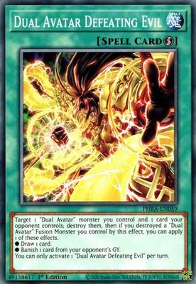 Dual Avatar Defeating Evil - PHRA-EN059 - Common 1st Edition Phantom Rage 1st Edition Singles [PHRA]