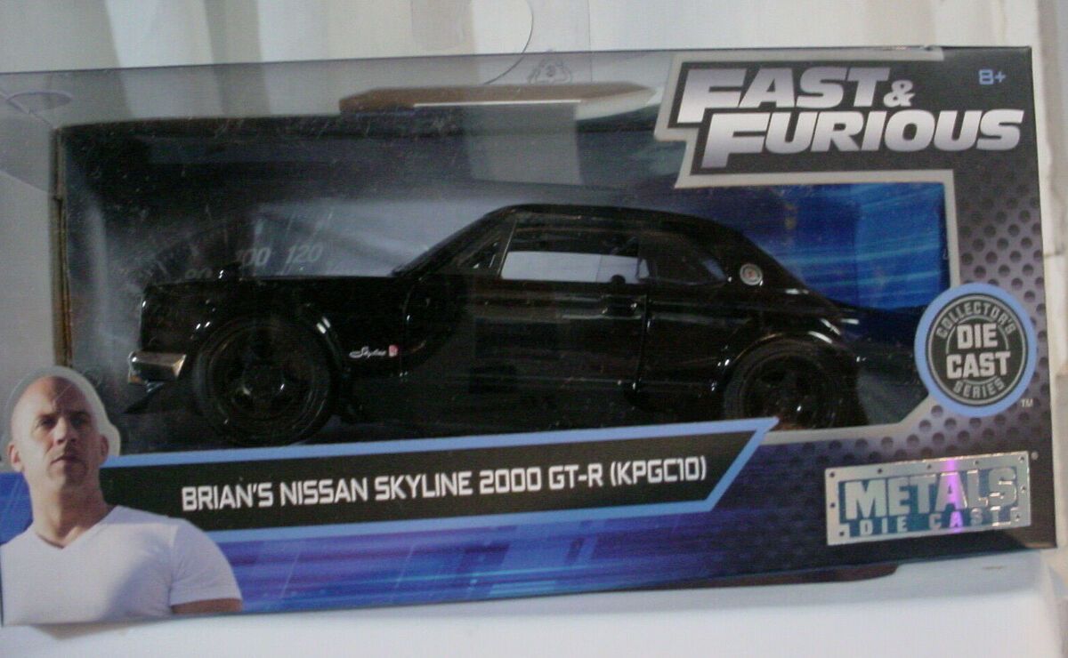 SH1 Brians Nissan Skyline 2000 GTR Jada Metals Die Cast Fast Furious Rapidos y Furiosos