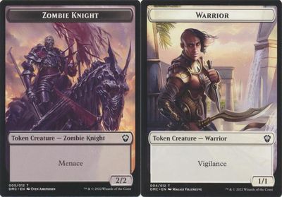 Zombie Knight 005/012 // Warrior 004/012 Double Sided Token Dominaria United Commander