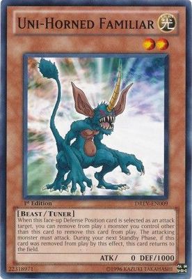 Uni-Horned Familiar - DREV-EN009 - Common 1st Edition Duelist Revolution 1st Edition Singles