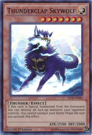 Thunderclap Skywolf - SECE-EN036 - Super Rare 1st Edition Secrets of Eternity (SECE) 1st Edition Singles