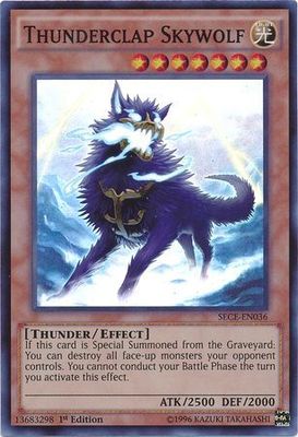 Thunderclap Skywolf - SECE-EN036 - Super Rare 1st Edition Secrets of Eternity (SECE) 1st Edition Singles