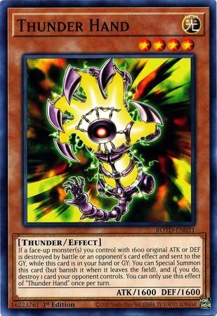 Thunder Hand - ROTD-EN031 - Common 1st Edition Rise of the Duelist [ROTD] 1st Edition Singles (espanol)