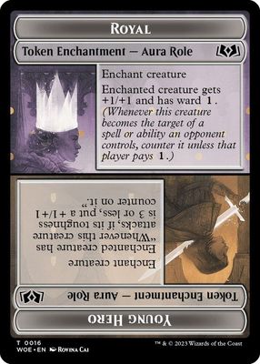 Monster Role / Sorcerer Role // Royal Role / Young Hero Role Double-Sided Token - Wilds of Eldraine (WOE) (Español)