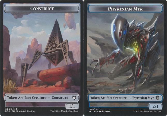 Construct 008/013 // Phyrexian Myr 005/013 Double Sided Token The Brothers' War Commander