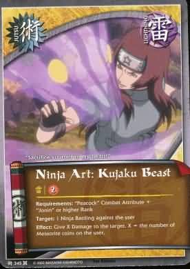 Ninja Art: Kujaku Beast - J-345 - Common Foild  Naruto: Approaching Wind
