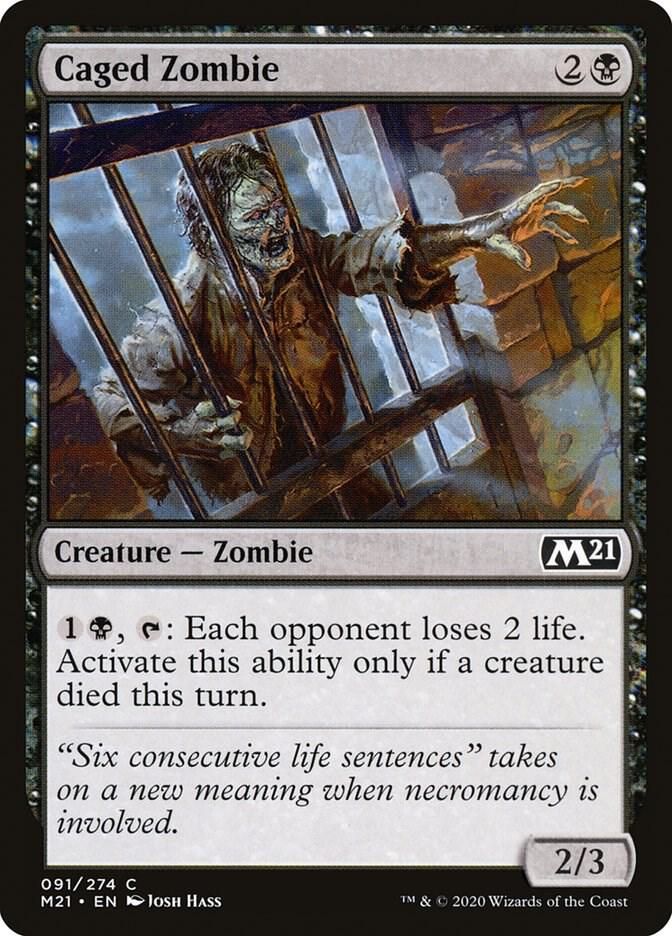 Caged Zombie 091/274 -  Magic 2021 (M21) Singles (Español)
