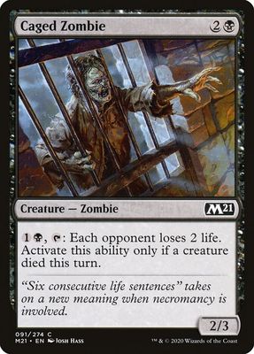 Caged Zombie 091/274 -  Magic 2021 (M21) Singles