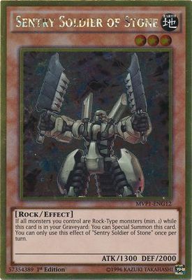 Sentry Soldier of Stone - MVP1-ENG12 - Gold Rare 1st Edition The Dark Side of Dimensions Movie Pack: Gold Edition 1st Ed Singles