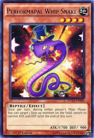Performapal Whip Snake - DUEA-EN006 - Rare 1st Edition Duelist Alliance 1st Edition Singles