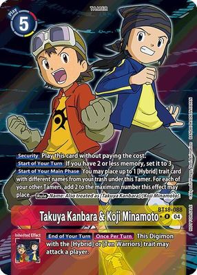 Takuya Kanbara &amp; Koji Minamoto (Release Special Booster 2.0: Box Promotion Pack) - Release Special Booster 2.0 (BT18-19) Release Special Booster 2.0