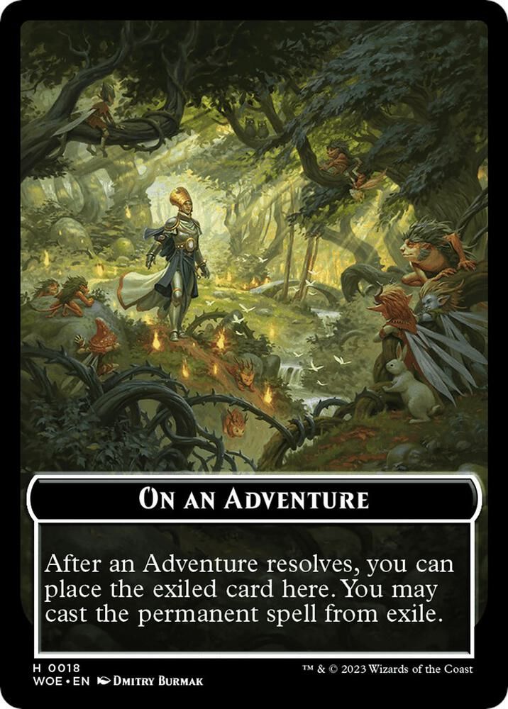 Wicked Role / Cursed Role // Emblem - On An Adventure Double-Sided Token - Wilds of Eldraine (WOE) (Español)