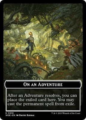 Wicked Role / Cursed Role // Emblem - On An Adventure Double-Sided Token - Wilds of Eldraine (WOE) (Español)