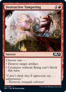 Destructive Tampering 141/274 - Magic 2021 (M21) Singles  (Español)
