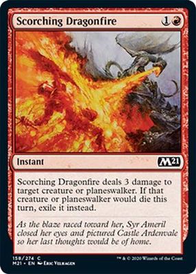 Scorching Dragonfire 158/274 - Magic 2021 (M21) Singles