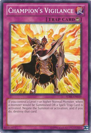 Champion&#39;s Vigilance - SDBE-EN039 - Common Unlimited Saga of Blue-Eyes White Dragon Unlimited Singles
